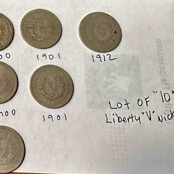 Lot of 10 Liberty "V" nickels VERY OLD - Picture 4 of 4